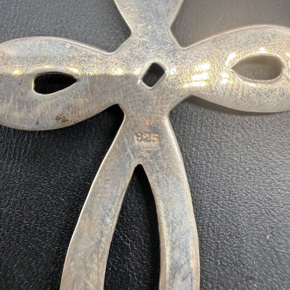 Vintage Sterling Silver Celtic Knot Cross Pendant 2 inch - Picture 2 of 5